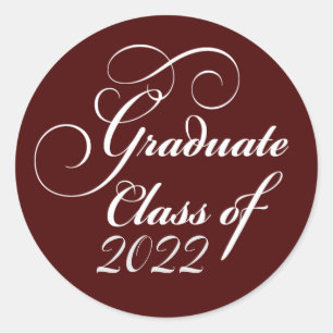 Elegant Graduation Class of 2022 Thank You Classic Round Sticker