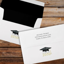 Elegant Graduation Classic Mortarboard Black Gold
