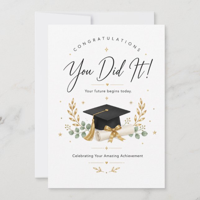 Elegant Graduation Congratulations Card  (Front)