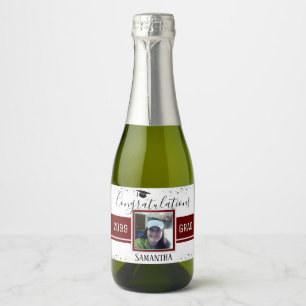 Elegant Graduation Congratulations Photo Wine Sparkling Wine Label