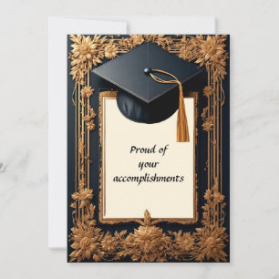 Elegant Graduation Frame with Mortarboard Invitation