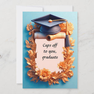 Elegant Graduation Frame with Mortarboard Invitation