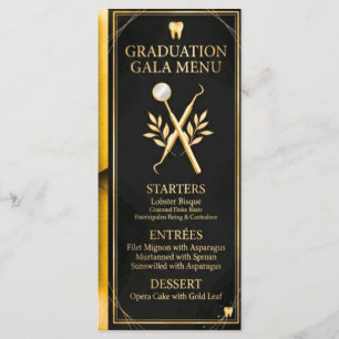 Elegant Graduation Gala Menu - Dental Hygiene Them