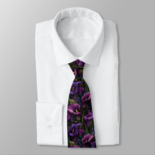 Elegant Graduation Gifts For Him Calla Lilies Flow Tie (Tied)