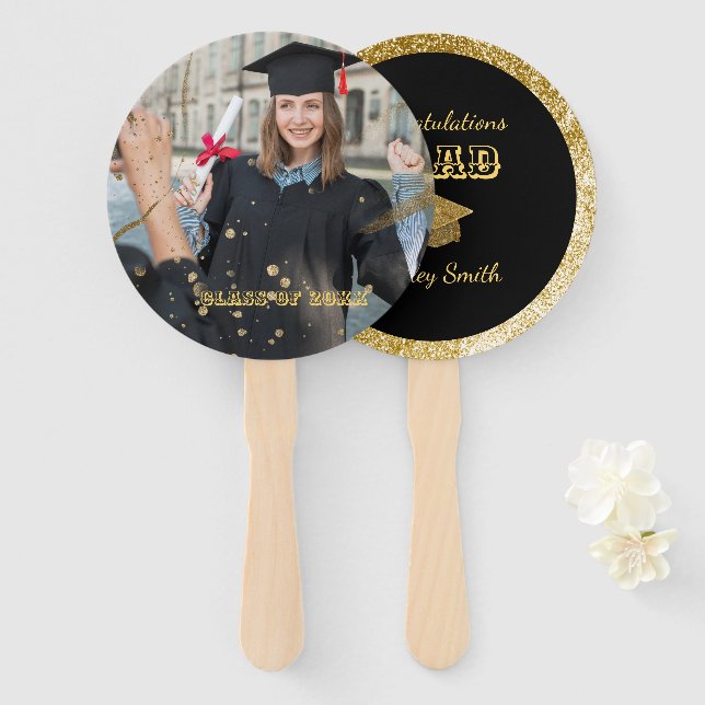 elegant Graduation Hand Fan (Front and Back)
