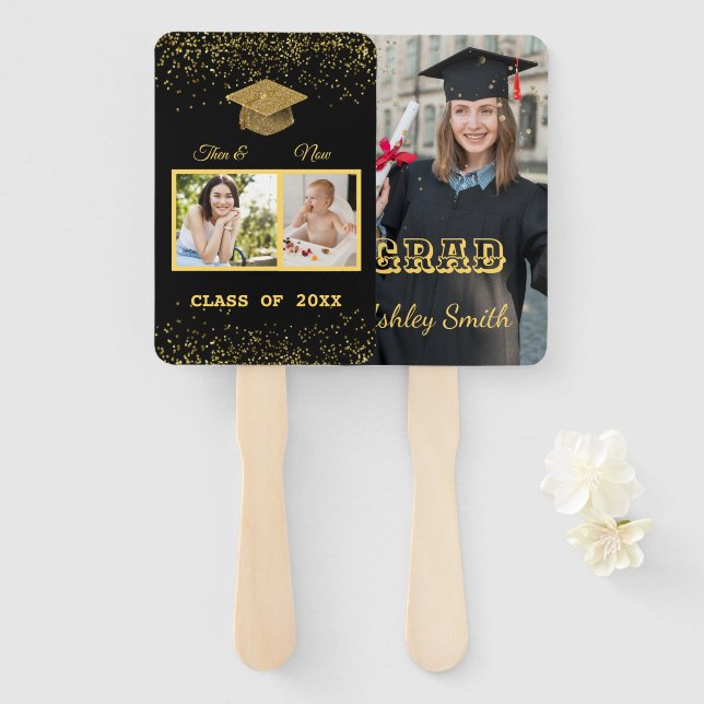 elegant Graduation Hand Fan (Front and Back)