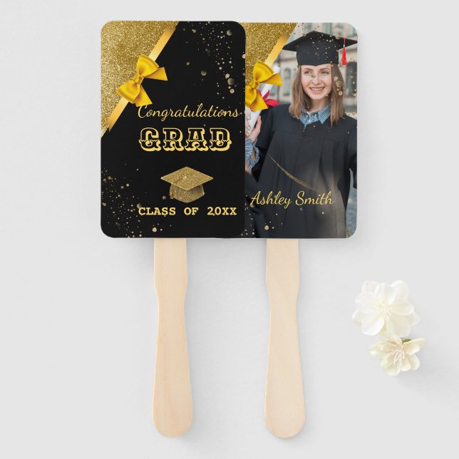 elegant Graduation Hand Fan (Front and Back)