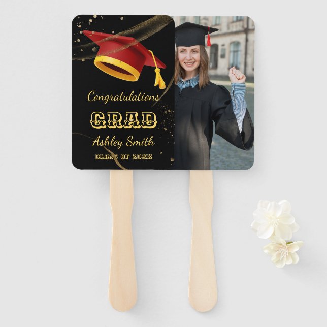 elegant Graduation Hand Fan (Front and Back)
