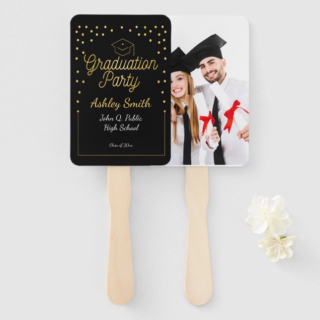 elegant Graduation Hand Fan (Front and Back)