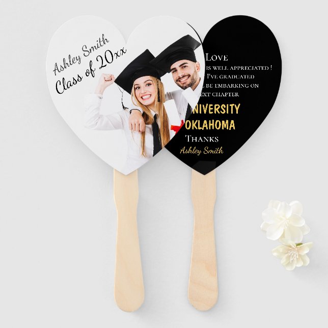 elegant Graduation Hand Fan (Front and Back)