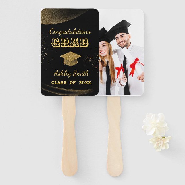 elegant Graduation Hand Fan (Front and Back)