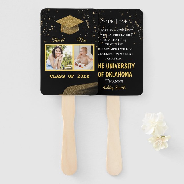 elegant Graduation Hand Fan (Front and Back)
