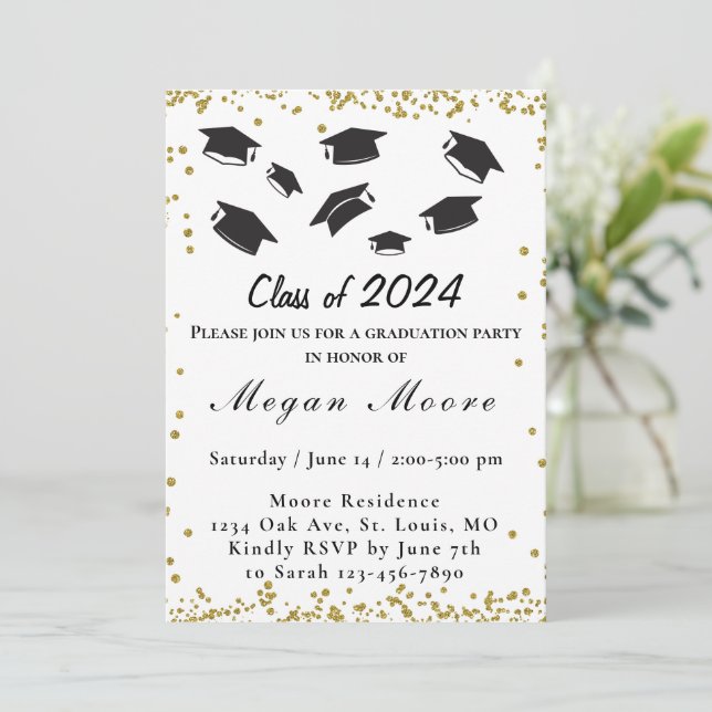 Elegant Graduation Invitation (Standing Front)