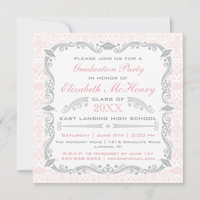 Elegant Graduation Invitation Announcement (Front)