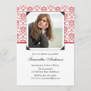 Elegant Graduation Invitation Announcement - Red