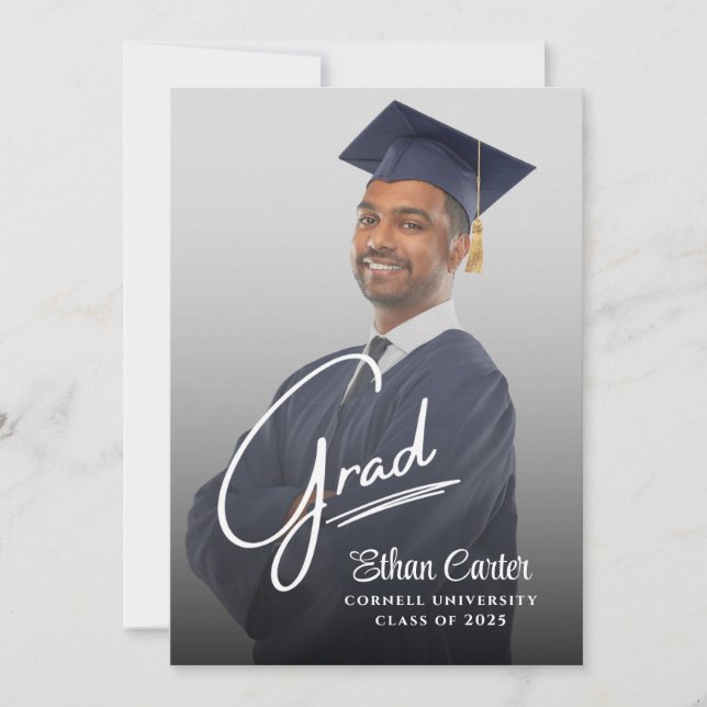 Elegant Graduation Invitation Card (Front)