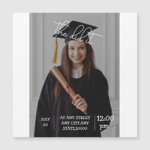 Elegant Graduation Invitation — "the Did It!