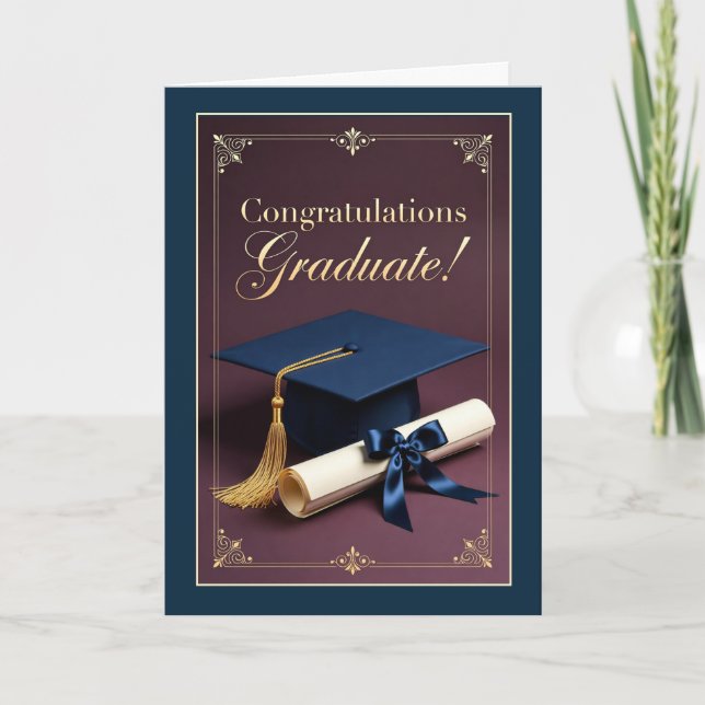 Elegant Graduation Milestone Greeting Design Card (Front)
