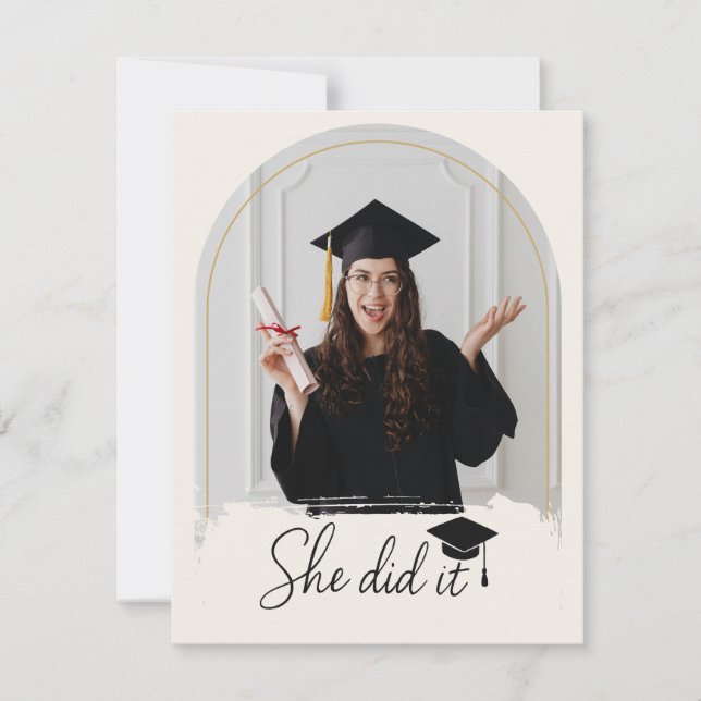 Elegant Graduation | Modern Grad Thank You Card (Front)