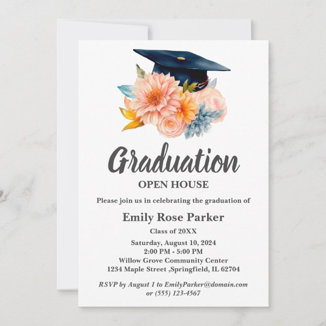 Elegant Graduation Open House Invitation (Front)
