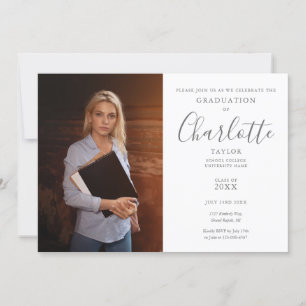 Elegant Graduation Party Class of 2021 Photo Invitation