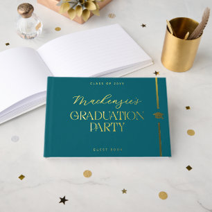 Elegant Graduation Party College School Graduate Guest Book