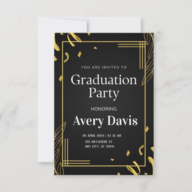 Elegant Graduation Party Invitation (Front)