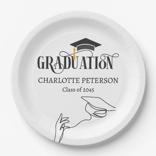 Elegant Graduation Party  Paper Plate (Front)