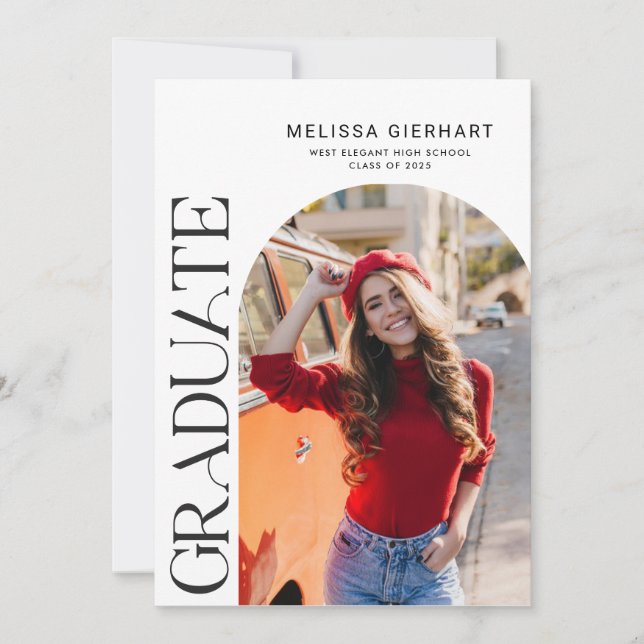 Elegant Graduation Photo 2025 College Grad Announcement (Front)