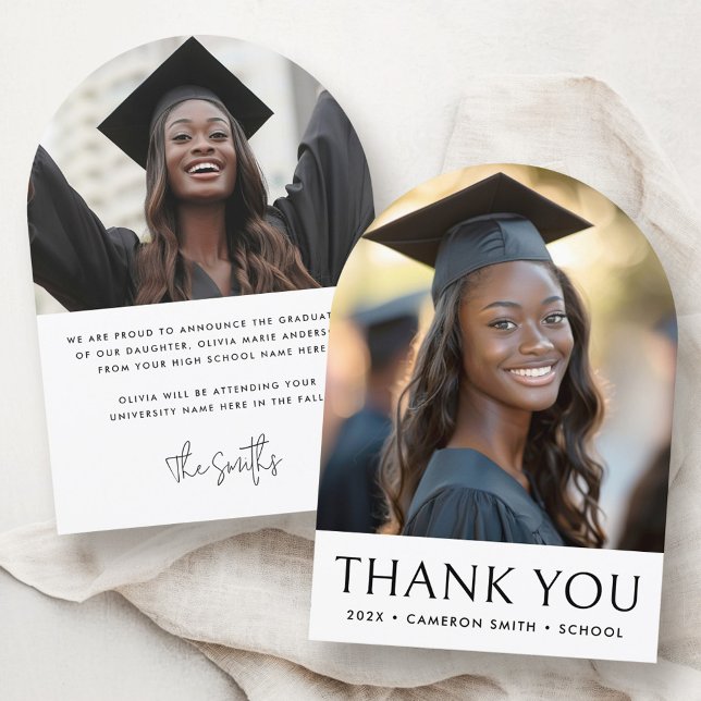 Elegant graduation photo arch Thank you card (Elegant graduation photo arch Thank you card)