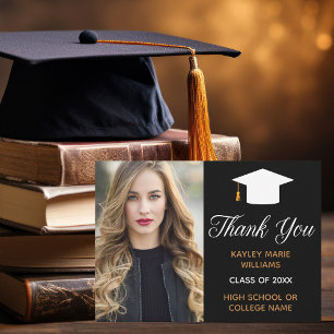 Elegant Graduation Photo Chic Custom 2025 Graduate Thank You Card