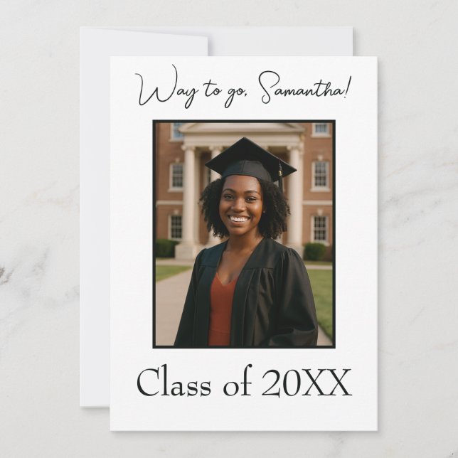 Elegant Graduation Photo Modern  Invitation (Front)