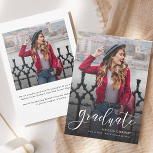 Elegant Graduation Script Photo 2025 Grad Announcement
