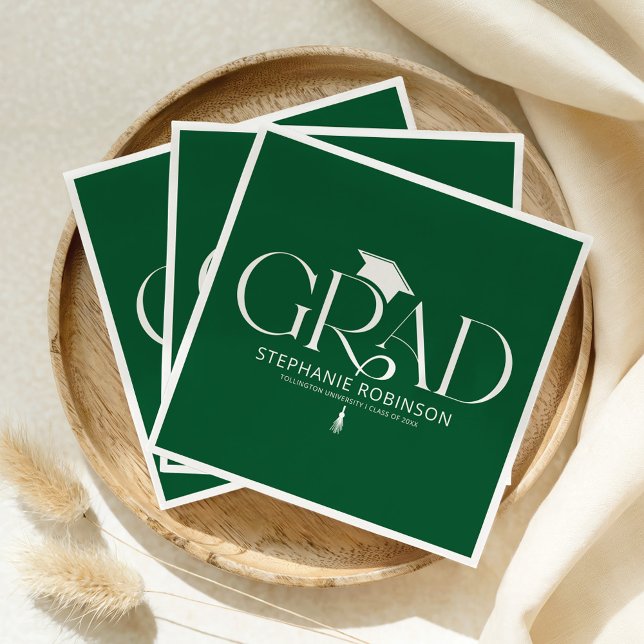 Elegant Graduation Tassel Green Napkin (Creator Uploaded)