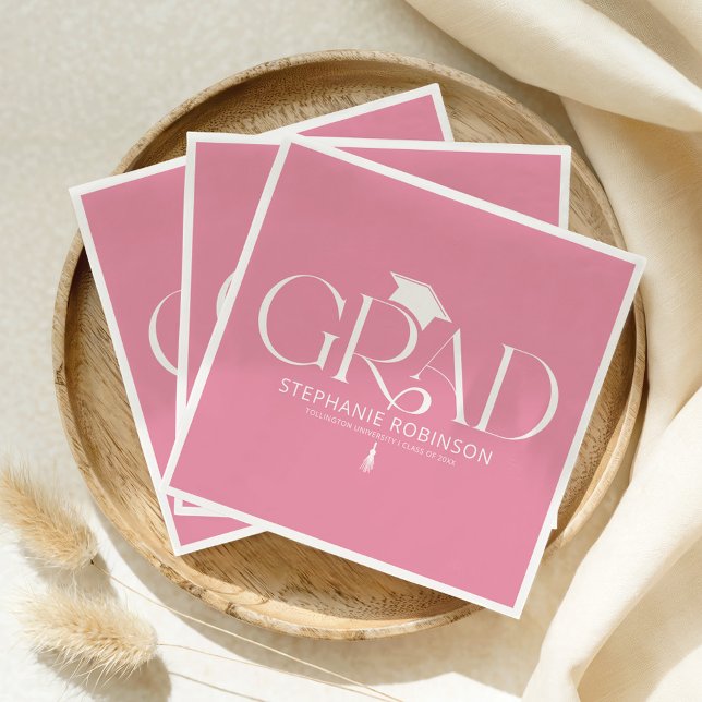 Elegant Graduation Tassel Pink Napkin (Creator Uploaded)