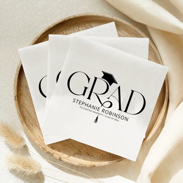 Elegant Graduation Tassel White Napkin (Creator Uploaded)