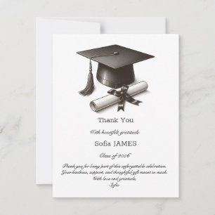 Elegant Graduation Thank You Card