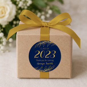 Elegant Graduation Thank You Round Sticker