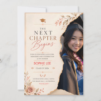 Elegant Graduation The Next Chapter Begins Card