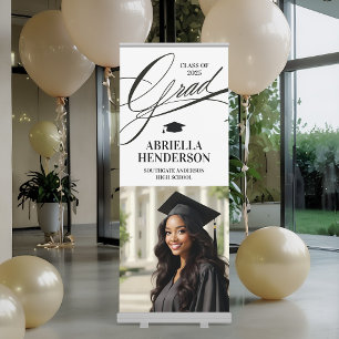 Elegant Graduation Vertical Retractable Banner