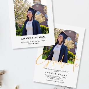 Elegant Graduation with Calligraphy Accent Invitation