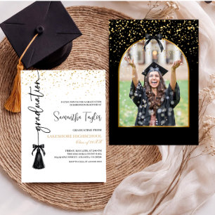 Elegant Graduation with Photo Invitation