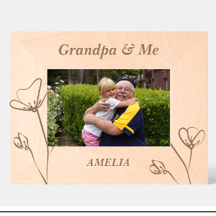 Elegant Grandpa Flowers Custom Wood Frames