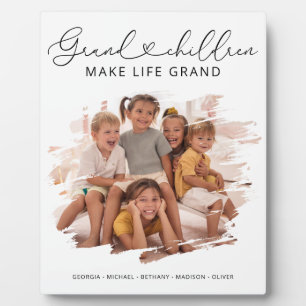 Elegant Grandparents Grandchildren Photo Plaque