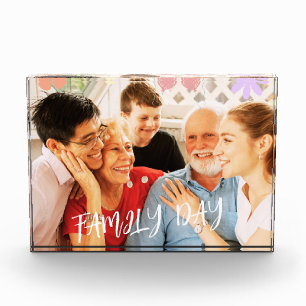 Elegant Grandparents Grandkids Family Day Gift Photo Block