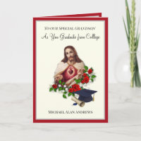 Elegant Grandson Graduation Sacred Heart Roses