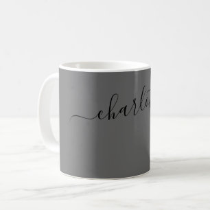 Elegant Granite Colour Modern Name Personalised Coffee Mug