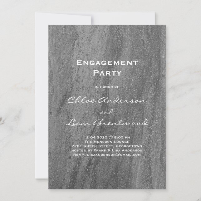 Elegant Granite Engagement Party Invitation (Front)