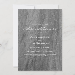 Elegant Granite Rehearsal Dinner Invitation