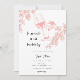Elegant Grape Fruits Champagne Bridal Shower Invitation